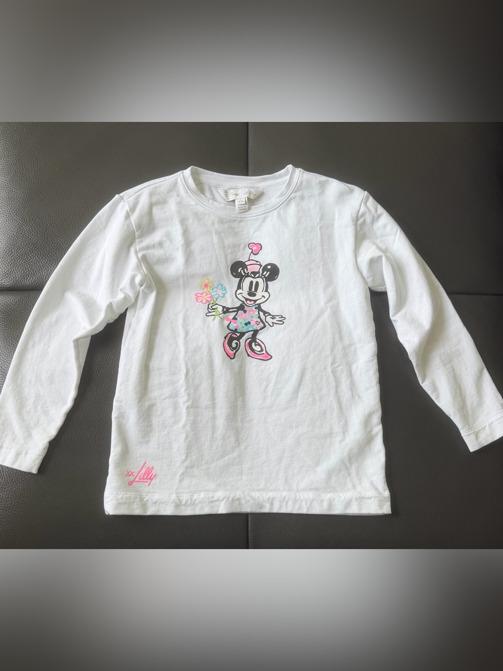 Lilly Pulitzer X Disney Minnie Mouse White Sweatshirt Sz L (8/10)